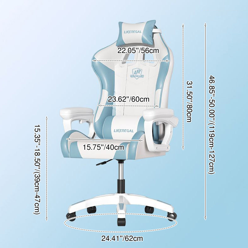 Modern Minimalist Curved Seat Cushion PU Leather Sponge Nylon Legs Desk Chair Backrest Armrest For Home Office