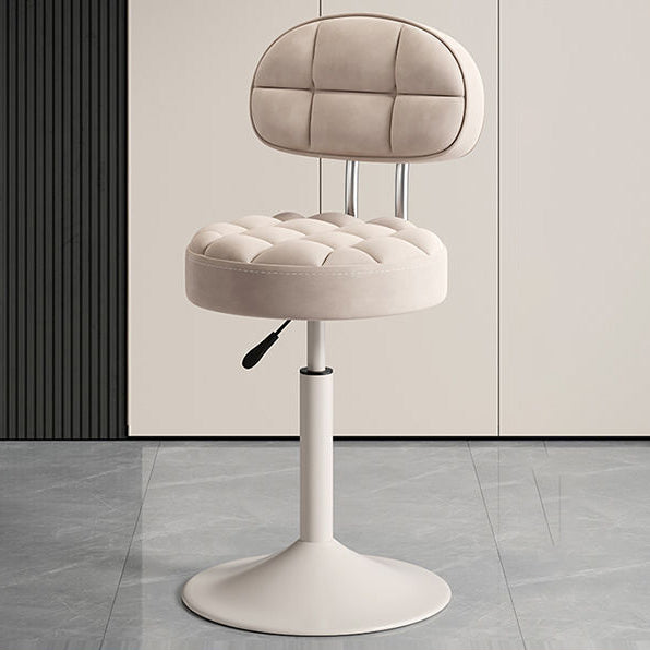 Contemporary Scandinavian Round Steel PU Leather Height Adjustable Bar Stool For Kitchen