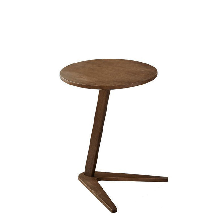 Traditional Vintage Round Rubberwood Solid Wood Side Table For Living Room