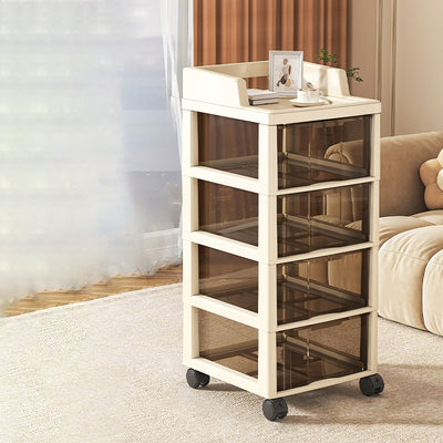 Modern Minimalist Rectangular PP Side Table 3/4/5/6 Drawer For Living Room