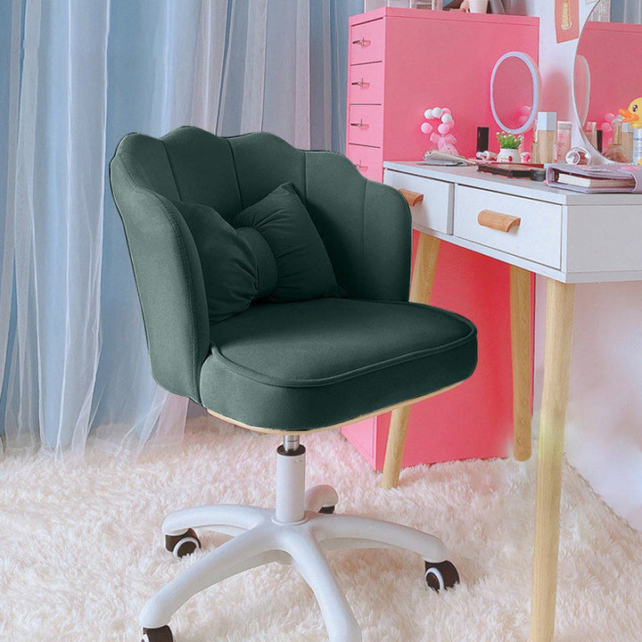 Moderno Minimalista Rectangular Taburete de Tocador de Terciopelo y Plástico con Respaldo Sin Brazos Para Dormitorio 