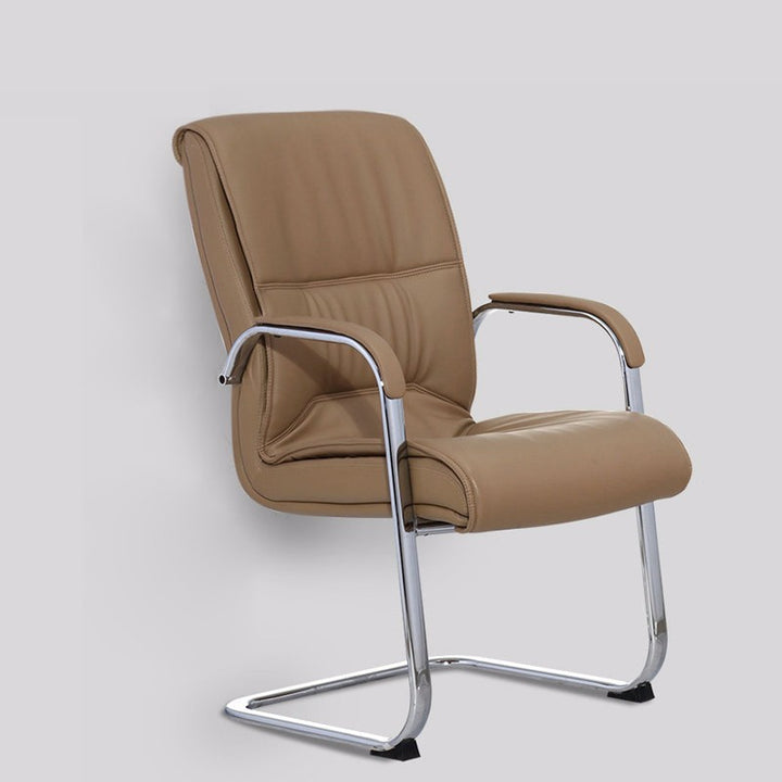 Modern Minimalist Rectangular Faux Leather Steel Desk Chair Backrest Armrest For Home Office