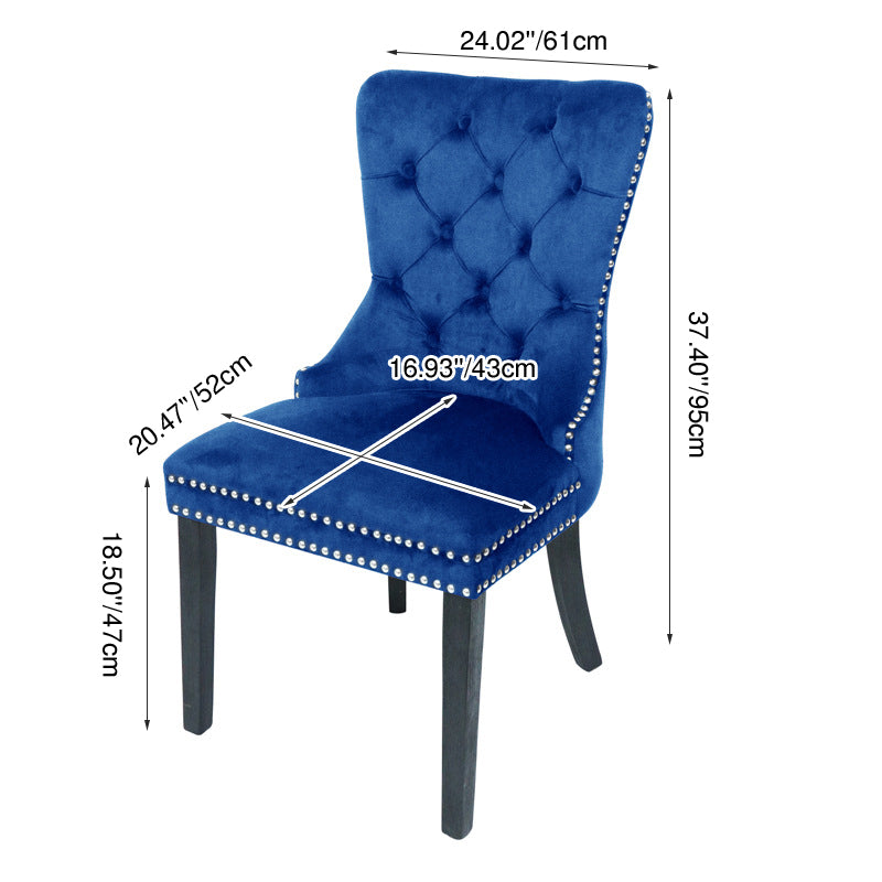 Modern Minimalist Curved Cushion Velvet Fabric Solid Wood Sponge Dining Chair Backrest For Dining Room