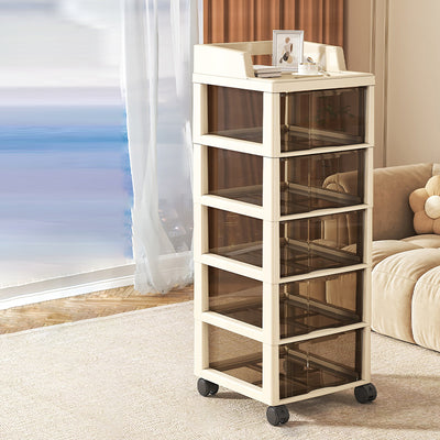 Modern Minimalist Rectangular PP Side Table 3/4/5/6 Drawer For Living Room