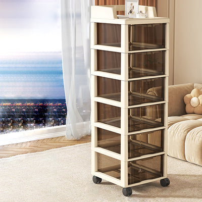 Modern Minimalist Rectangular PP Side Table 3/4/5/6 Drawer For Living Room