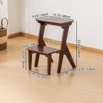 Traditional Vintage Bamboo Folding Step Stool 2/3-Step For Living Room