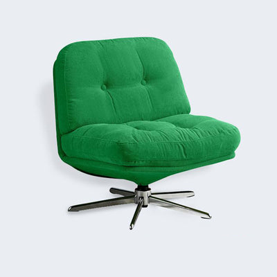 Modern Minimalist Rectangular Corduroy Steel Accent Chair Backrest Armless For Living Room