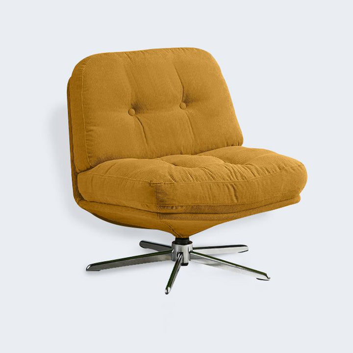 Modern Minimalist Rectangular Corduroy Steel Accent Chair Backrest Armless For Living Room