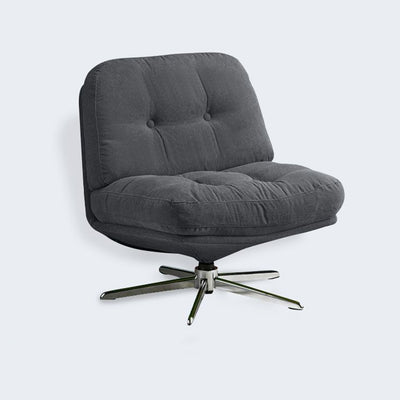 Modern Minimalist Rectangular Corduroy Steel Accent Chair Backrest Armless For Living Room