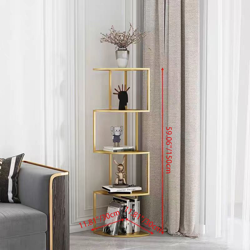 Contemporary Minimalist Square Iron Creative Bookshelf 3/4/5-Tier For Living Room