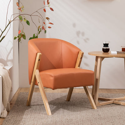 Contemporary Scandinavian Square Rubberwood Solid Wood Plywood Performance Fabric Faux Wool Foam Sponge Chair For Living Room