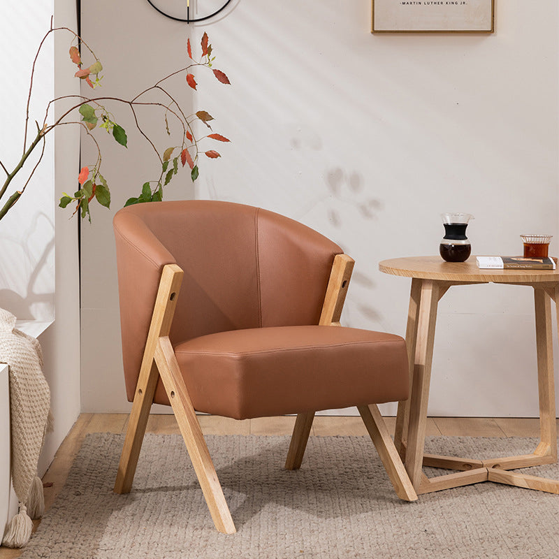 Contemporary Scandinavian Square Rubberwood Solid Wood Plywood Performance Fabric Faux Wool Foam Sponge Chair For Living Room