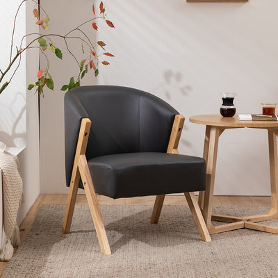 Contemporary Scandinavian Square Rubberwood Solid Wood Plywood Performance Fabric Faux Wool Foam Sponge Chair For Living Room