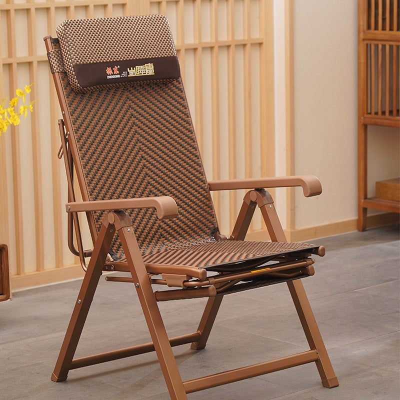 Traditional Farmhouse Rectangular PE Woven Steel Recliner Armrest Backrest For Living Room