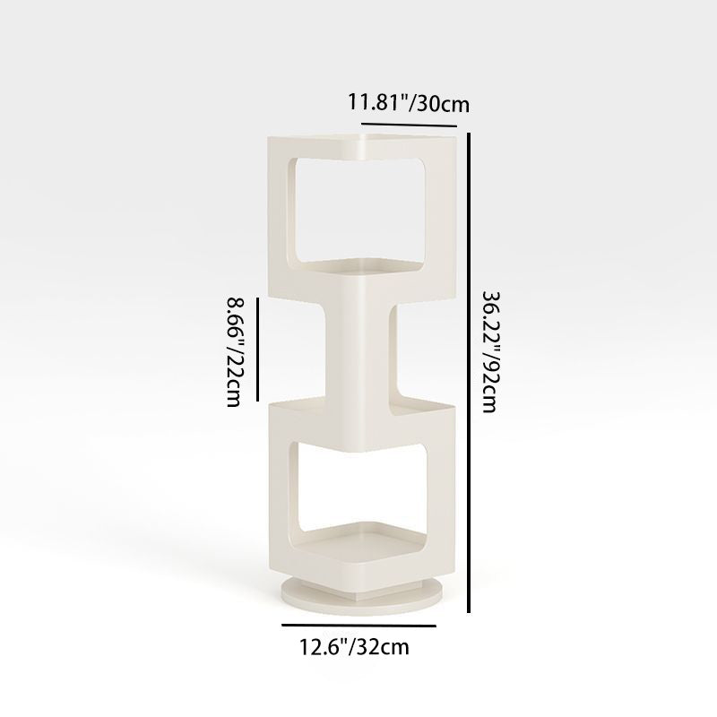Contemporary Creative Square Iron Rotatable Bookshelf 4/5/6-Tier For Living Room