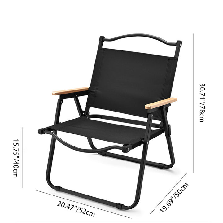 Moderner minimalistischer quadratischer Stoff-Klappstuhl aus Kohlenstoffstahl und Buchenholz mit Rückenlehne und Armlehne für den Außenbereich 