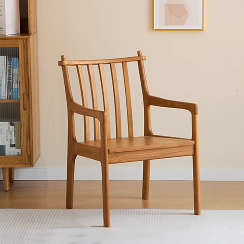 Contemporary Scandinavian Square Cherry Wood Solid Wood Polyester Cotton Linen Foam Sponge Dining Chair For Dining Room