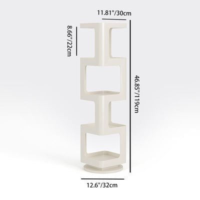 Contemporary Creative Square Iron Rotatable Bookshelf 4/5/6-Tier For Living Room
