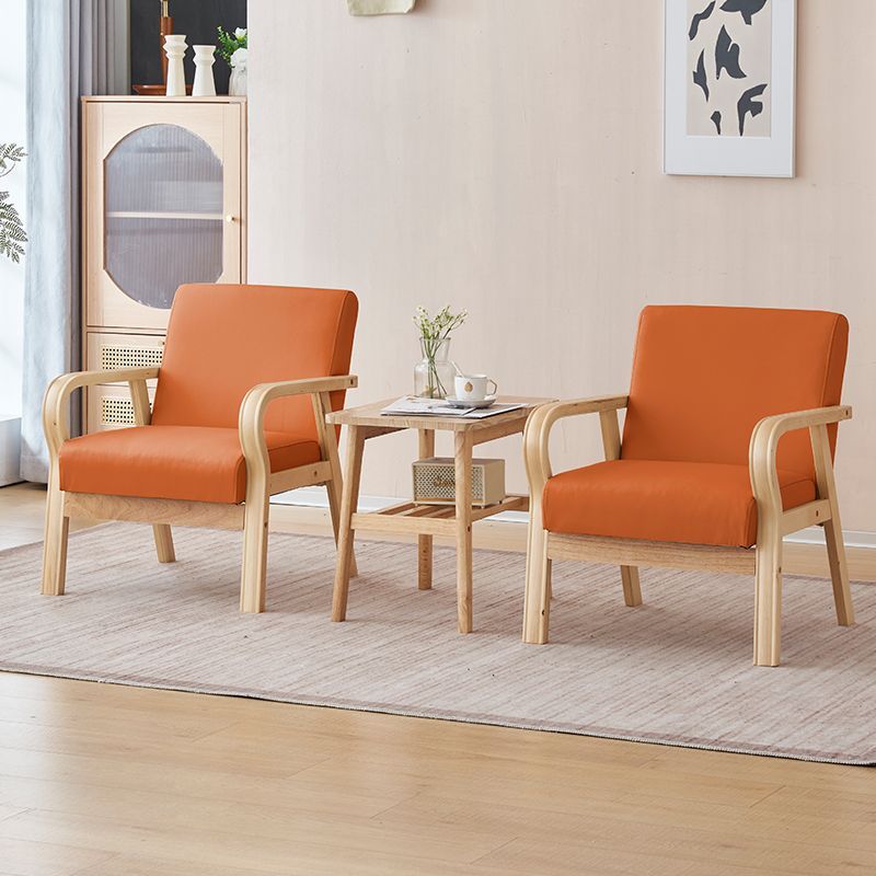 Modern Minimalist Pine Solid Wood Plywood Medium Density Fiberboard PU Leather Latex Beads Table & Chair Set for Living Room
