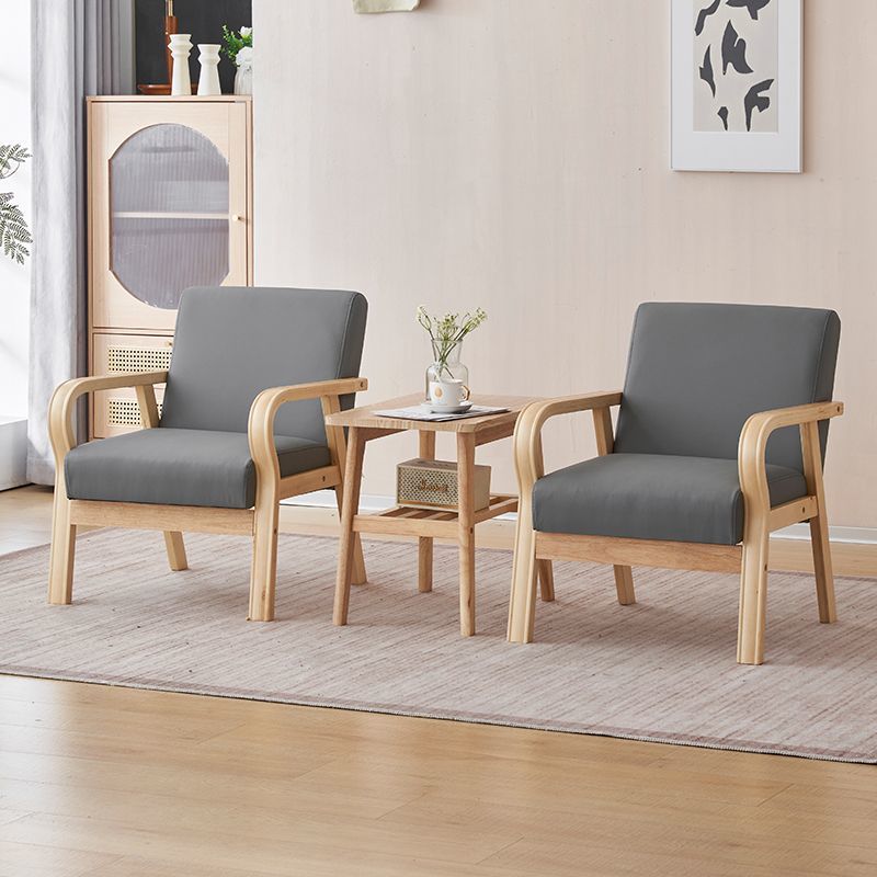 Modern Minimalist Pine Solid Wood Plywood Medium Density Fiberboard PU Leather Latex Beads Table & Chair Set for Living Room