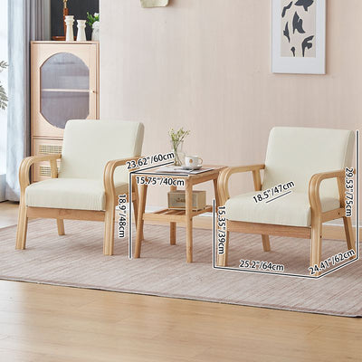 Modern Minimalist Pine Solid Wood Plywood Medium Density Fiberboard PU Leather Latex Beads Table & Chair Set for Living Room