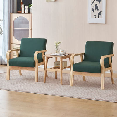 Modern Minimalist Pine Solid Wood Plywood Medium Density Fiberboard PU Leather Latex Beads Table & Chair Set for Living Room
