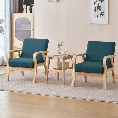 Modern Minimalist Pine Solid Wood Plywood Medium Density Fiberboard PU Leather Latex Beads Table & Chair Set for Living Room