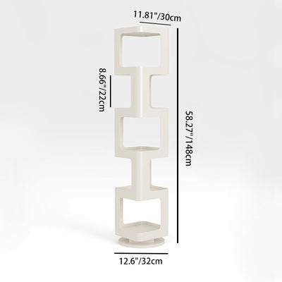 Contemporary Creative Square Iron Rotatable Bookshelf 4/5/6-Tier For Living Room