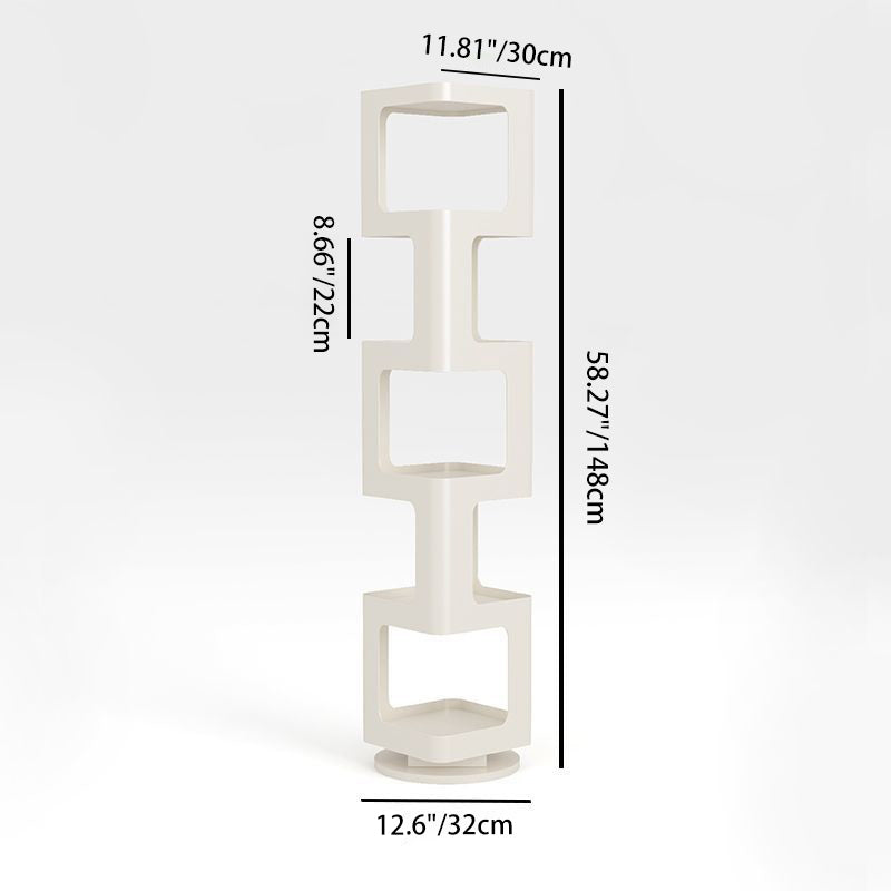 Contemporary Creative Square Iron Rotatable Bookshelf 4/5/6-Tier For Living Room