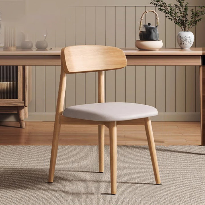 Traditional Vintage Square Rubberwood PU Leather Foam Sponge Armless Dining Chair For Dining Room