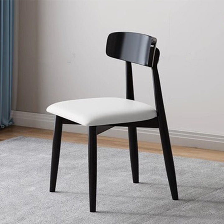 Traditional Vintage Square Rubberwood PU Leather Foam Sponge Armless Dining Chair For Dining Room