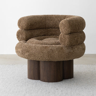 Traditional French Curved Lambswool Solid Wood Iron Vanity Stool Backrest Armless For Bedroom