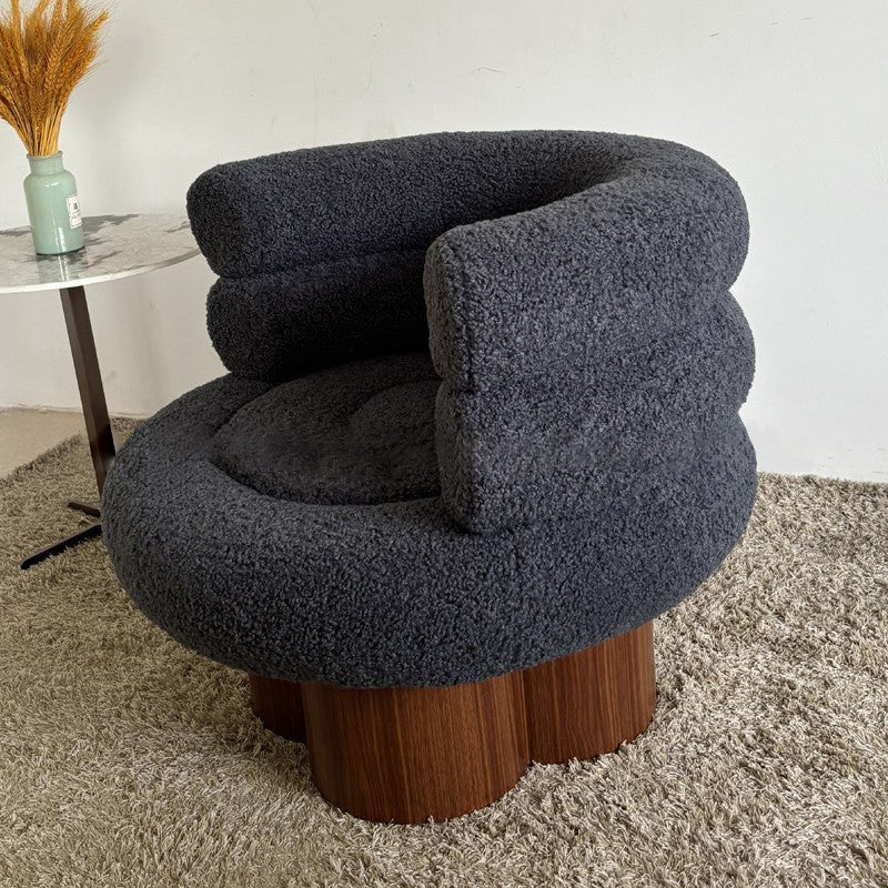 Traditional French Curved Lambswool Solid Wood Iron Vanity Stool Backrest Armless For Bedroom
