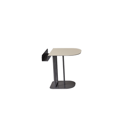 Semi-Round Narrow Saddle Leather Side Table - Luxury Space-Saving End Table For Urban Living