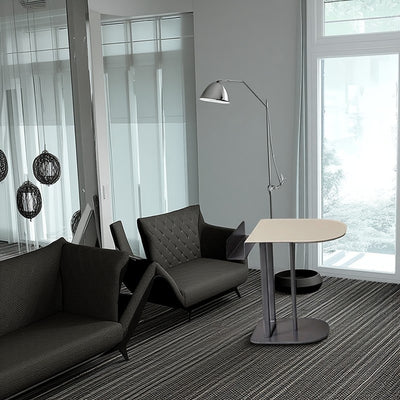 Semi-Round Narrow Saddle Leather Side Table - Luxury Space-Saving End Table For Urban Living