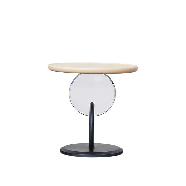 Stylish Round Acrylic Wood Side Table - Creative Accent End Table For Living Room