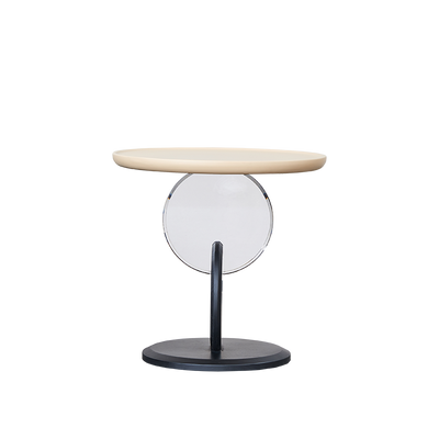 Stylish Round Acrylic Wood Side Table - Creative Accent End Table For Living Room