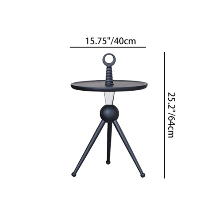 Tripod Legs Round Solid Wood Acrylic End Table - Creative Portable Accent Side Table For Living Room