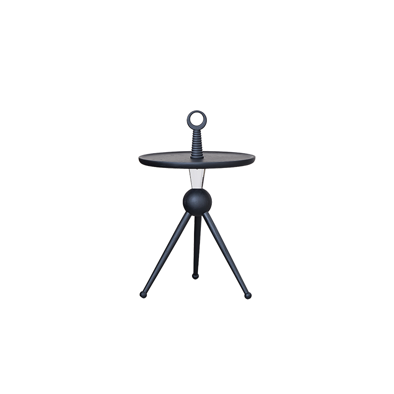 Tripod Legs Round Solid Wood Acrylic End Table - Creative Portable Accent Side Table For Living Room