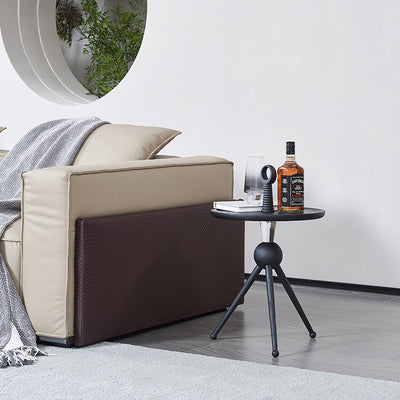 Tripod Legs Round Solid Wood Acrylic End Table - Creative Portable Accent Side Table For Living Room