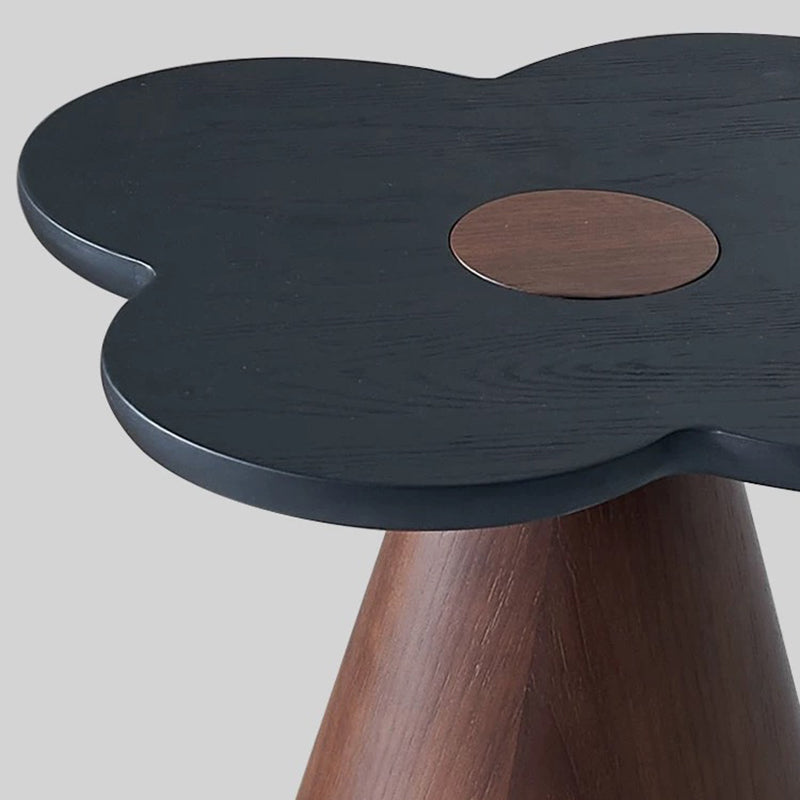 Geometrischer Kegel Sockel Massivholz Beistelltisch - Art Deco Akzenttisch für das Wohnzimmer 