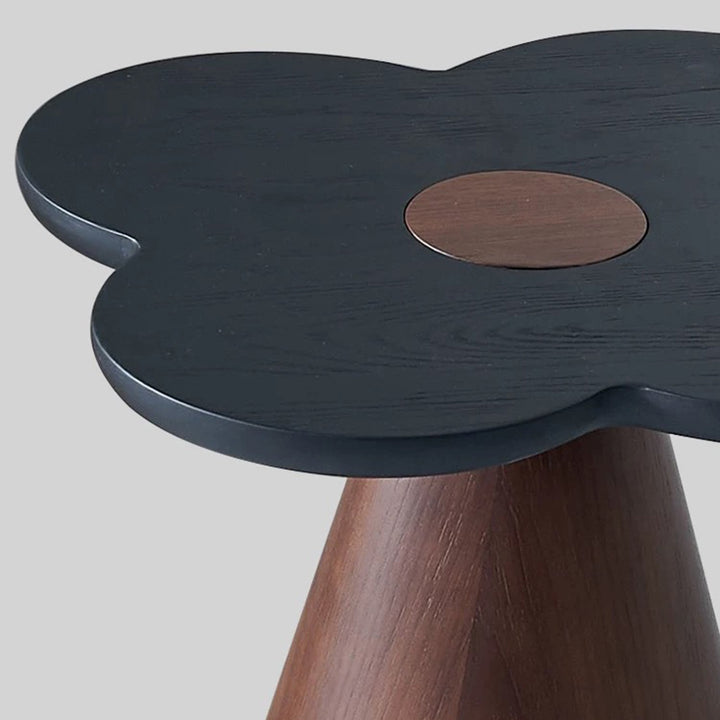 Geometrischer Kegel Sockel Massivholz Beistelltisch - Art Deco Akzenttisch für das Wohnzimmer 