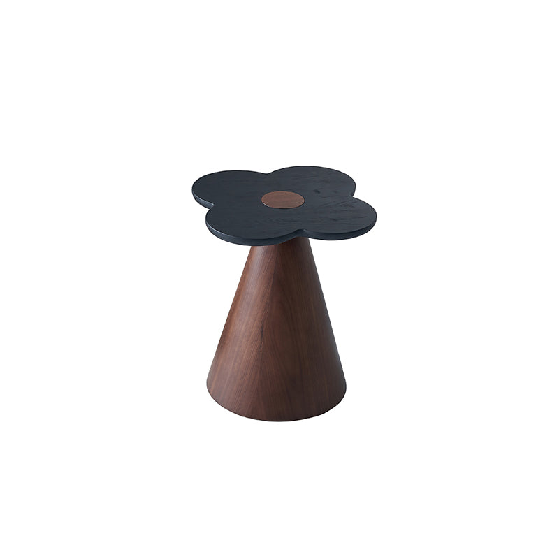 Geometrischer Kegel Sockel Massivholz Beistelltisch - Art Deco Akzenttisch für das Wohnzimmer 