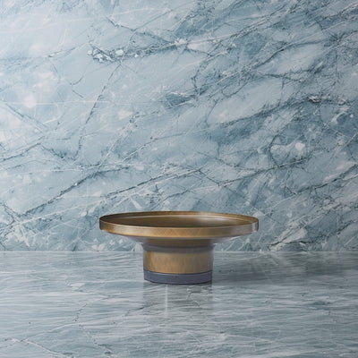 Round Sculptural Natural Marble Bronze Metal Coffee Table - Nordic Combination Accent Table For Living Room