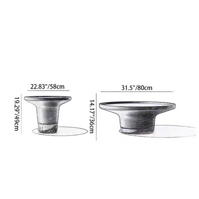 Round Sculptural Natural Marble Bronze Metal Coffee Table - Nordic Combination Accent Table For Living Room