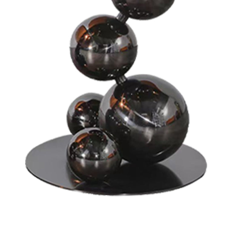 Stainless Steel Black Titanium Sphere Side Table - Creative Geometric Design Round Coffee Table For Living Room