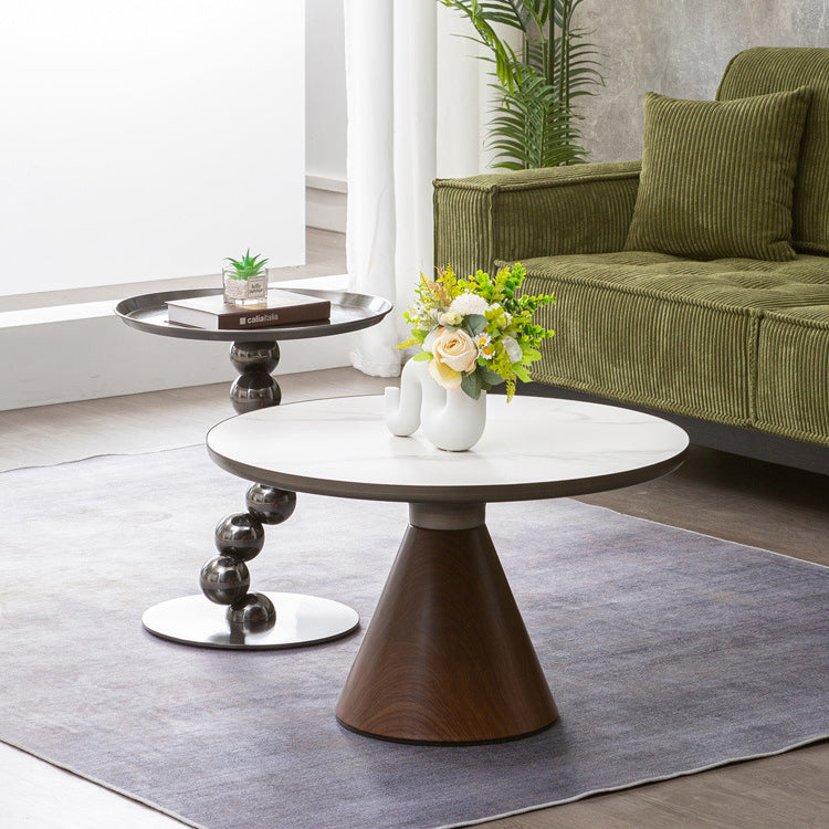 Sturdy Black Titanium Stainless Steel Sculptural Sphere Side Table - Industrial Sculptural Geometric Round Coffee Table For Living Room