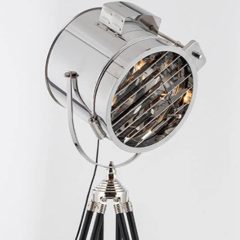 Lampadaire sur trépied en fer de style industriel contemporain à 1 lumière pour salon et chambre 