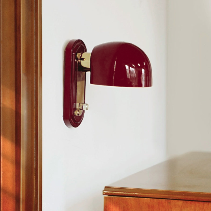 Modern Mid-Century Dome Metal Glass 1-Light Wall Sconce Lamp For Bedroom