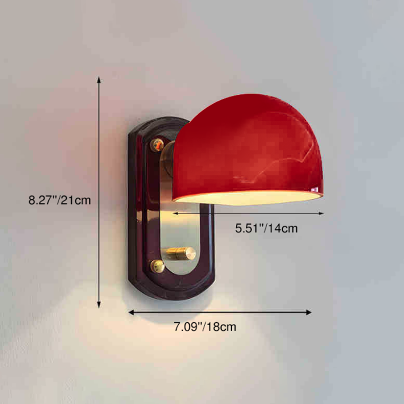 Modern Mid-Century Dome Metal Glass 1-Light Wall Sconce Lamp For Bedroom